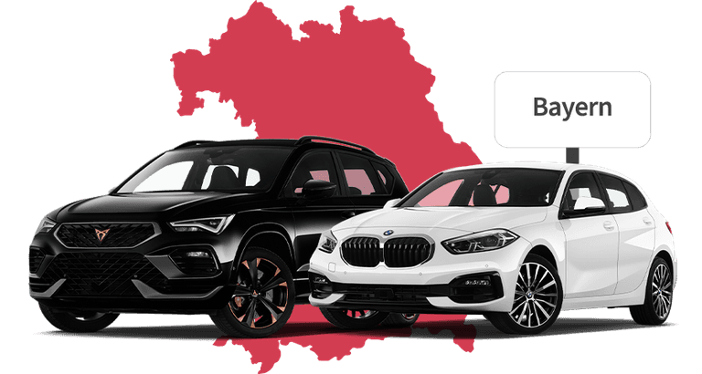 Ein Cupra und ein BMW mit Bayern Hintergrund Ein Cupra und ein BMW mit Bayern Hintergrund