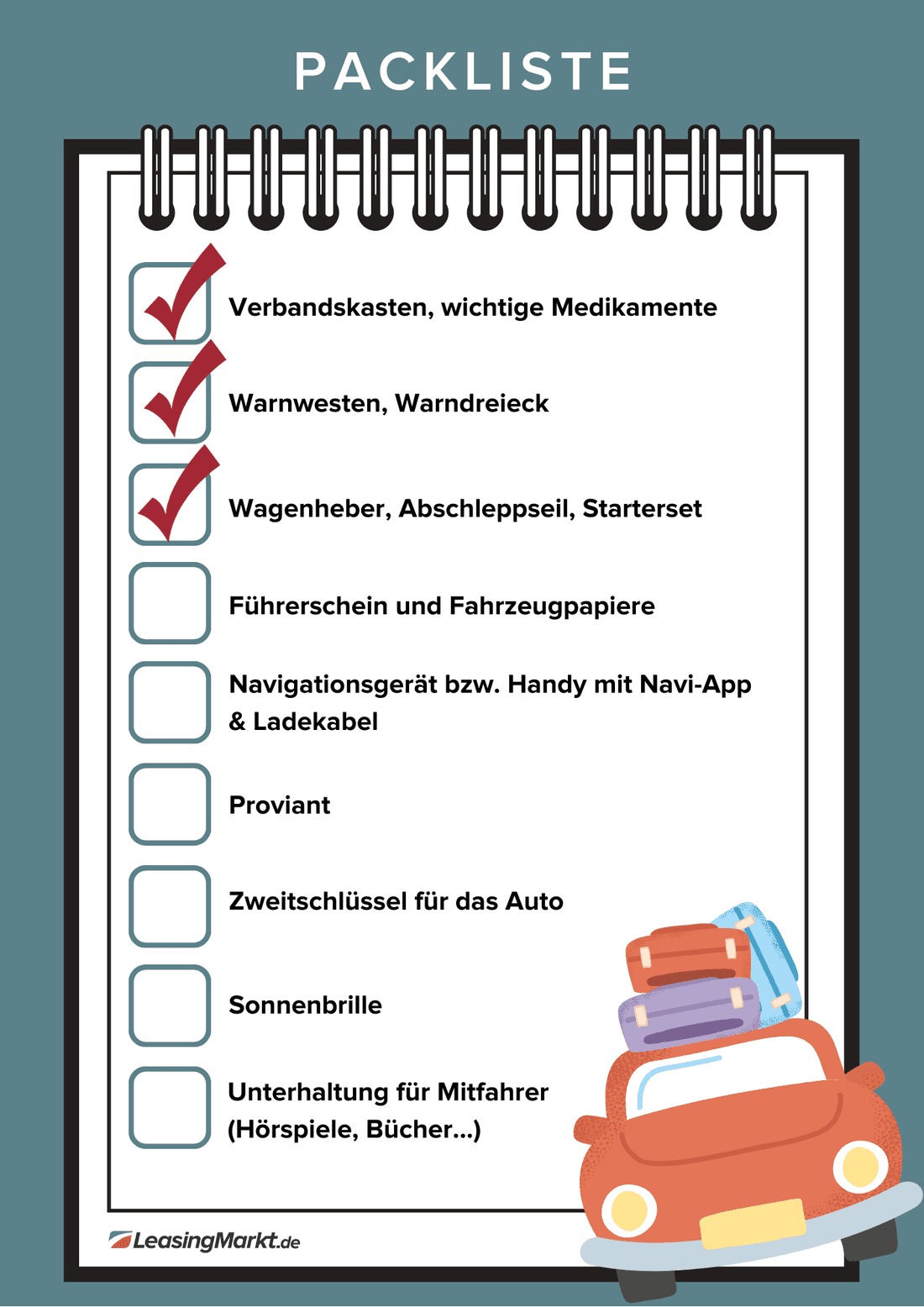 infografik packliste infografik packliste