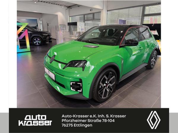 Renault R5 TECHNO 150 PS Batterie 52 kWh / POP GREEN - DACH BLACK - Ganzjahresreifen & Winter Paket