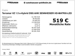 Cupra Terramar VZ 1.5 e-Hybrid DSG AHK SENNHEISER HD-MATRIX-LED