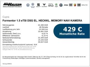 Cupra Formentor 1.5 eTSI DSG EL. HECKKL. MEMORY NAVI KAMERA PARK