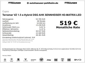 Cupra Terramar VZ 1.5 e-Hybrid DSG AHK SENNHEISER HD-MATRIX-LED