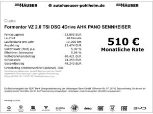 Cupra Formentor VZ 2.0 TSI DSG 4Drive AHK PANO SENNHEISER MATRIX-LED DCC
