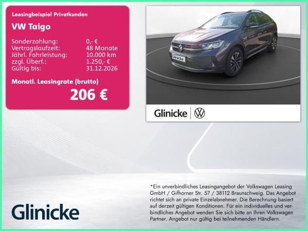 Volkswagen Taigo Life *ABVERKAUF* 1,0 TSI 7-Gang-Doppelkupplungsgetriebe DSG