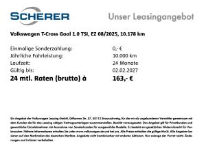 Volkswagen T-Cross GOAL 1.0 TSI GJR SHZ TEMP PDC 3J Garantie
